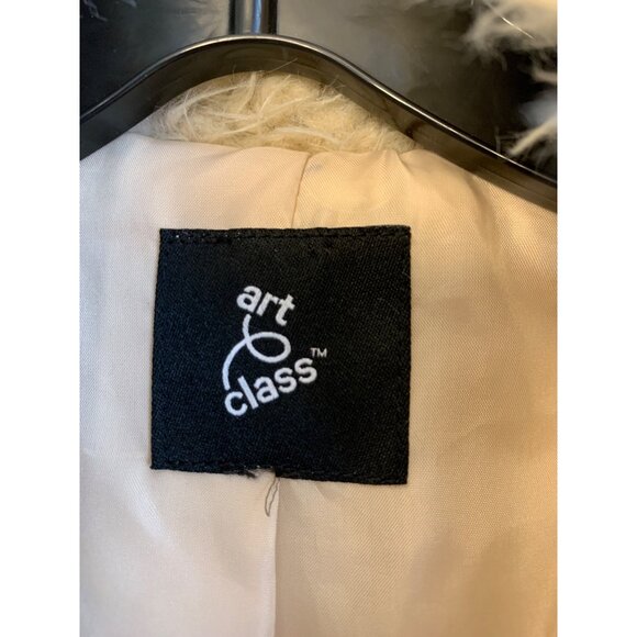 Art Class Youth Girls Tween Faux Fur Teddy Coat XL Beige RR10486 EUC Cozy Shaggy - Picture 2 of 10